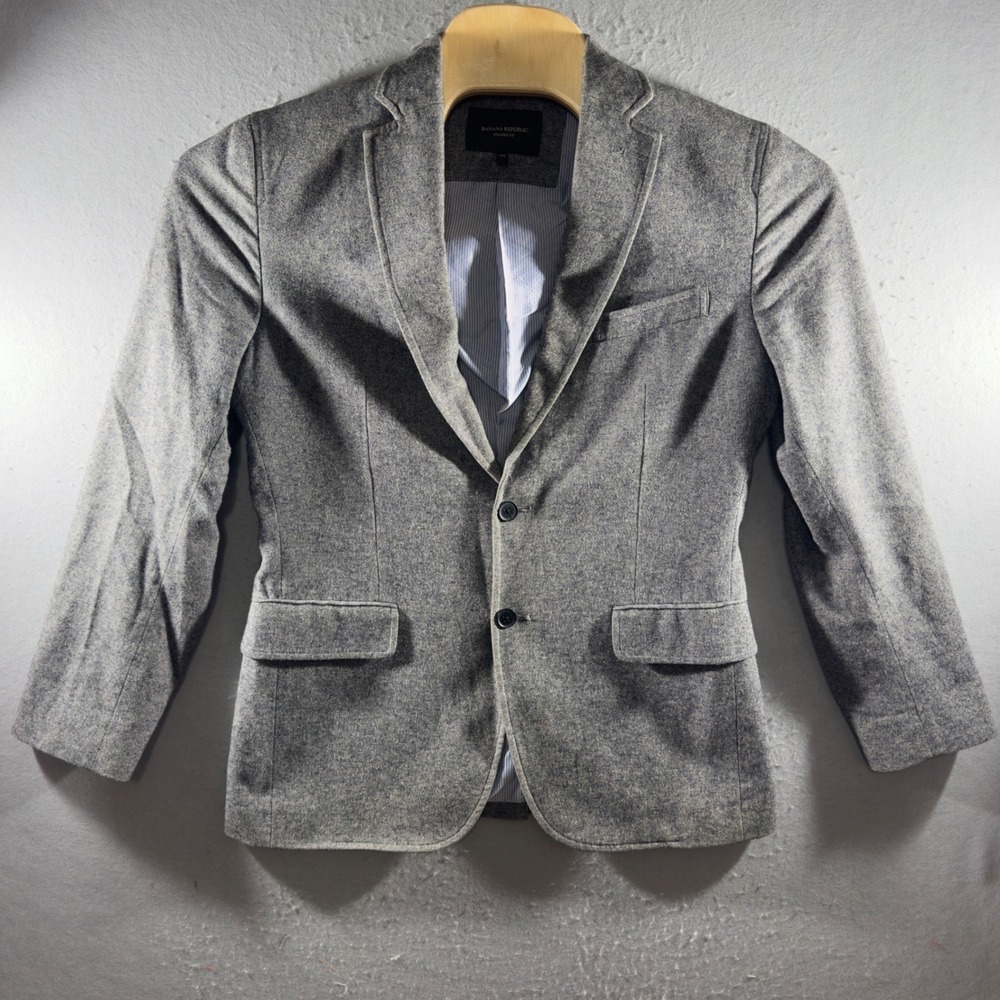 3090 | Banana Republic Italian Fabric Donegal Blazer Sport Coat Grey Mens 40R